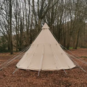 4m Tipi Tent Fireproof With Stove Hole & Flap