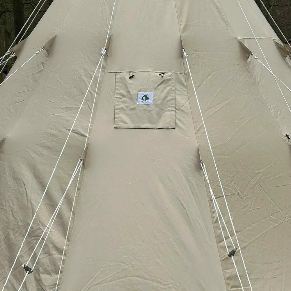 4m Tipi Tent Fireproof With Stove Hole & Flap