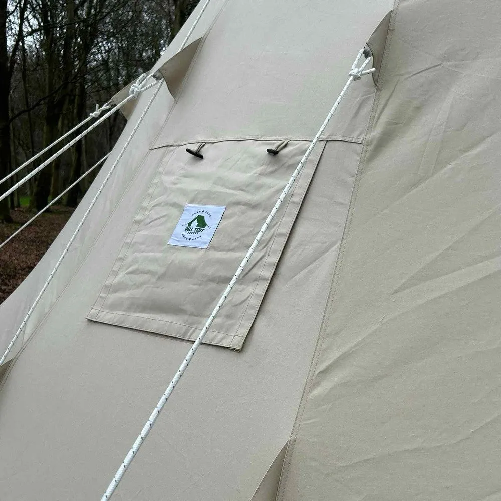 4m Tipi Tent Fireproof With Stove Hole & Flap