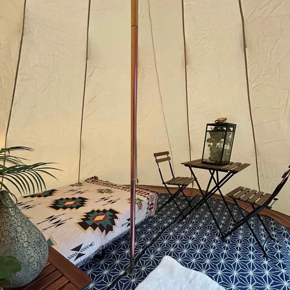 4m Tipi Tent Fireproof With Stove Hole & Flap