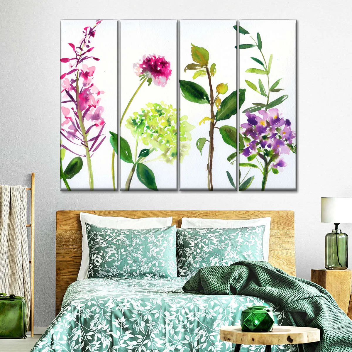 7 Branches - Flowers And Leaves Wall Art