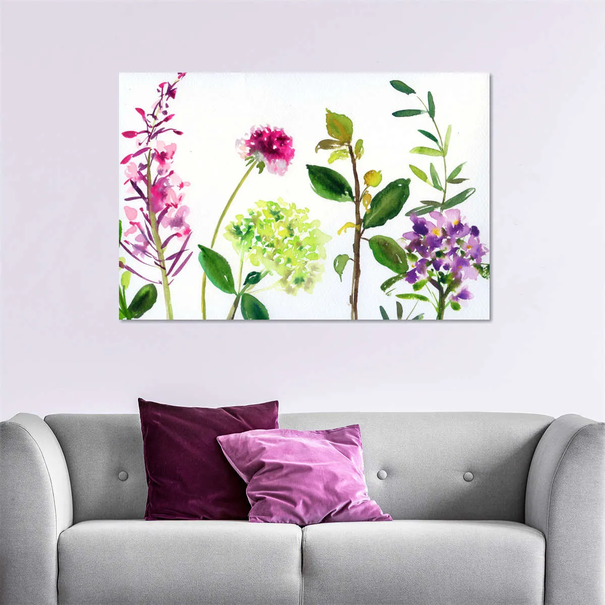 7 Branches - Flowers And Leaves Wall Art