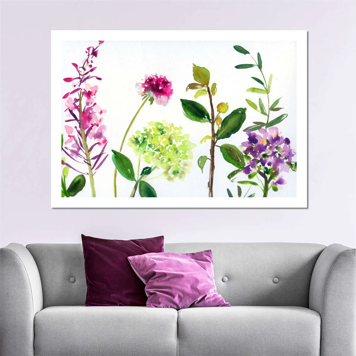 7 Branches - Flowers And Leaves Wall Art