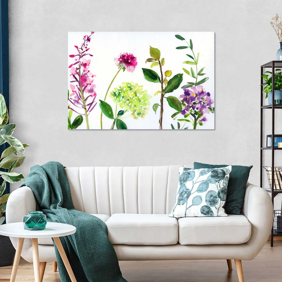 7 Branches - Flowers And Leaves Wall Art