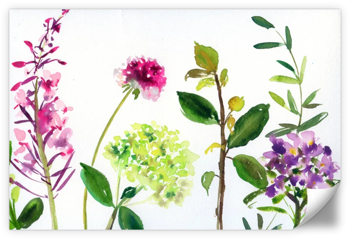 7 Branches - Flowers And Leaves Wall Art