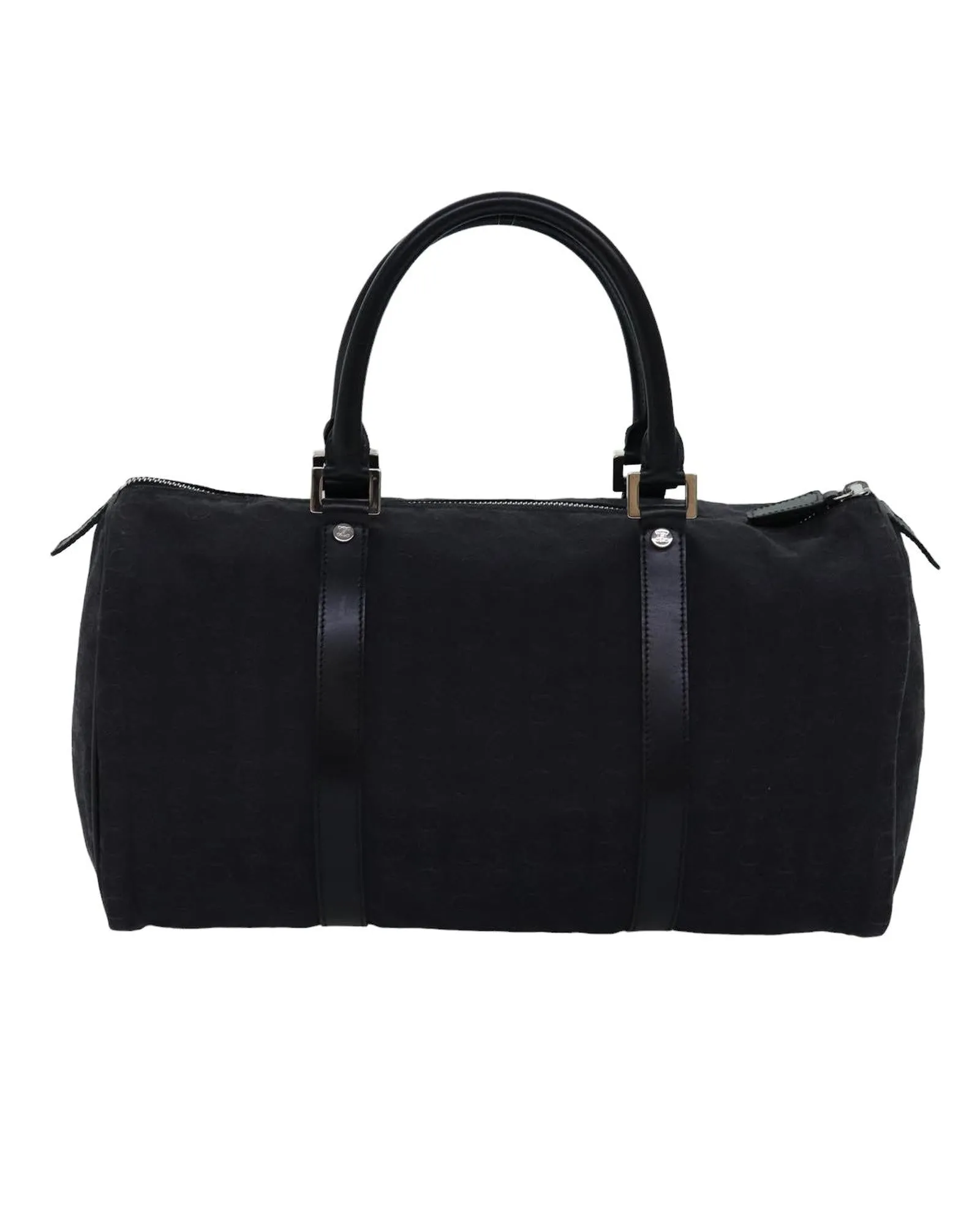 Authentic C Macadam Canvas Boston Bag in Black