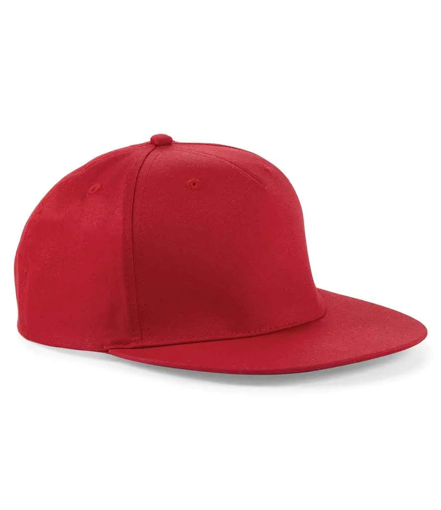 Beechfield 5 Panel Snapback Rapper Cap | Classic Red