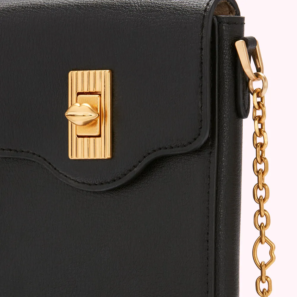 BLACK LEATHER RITA CROSSBODY MINI BAG