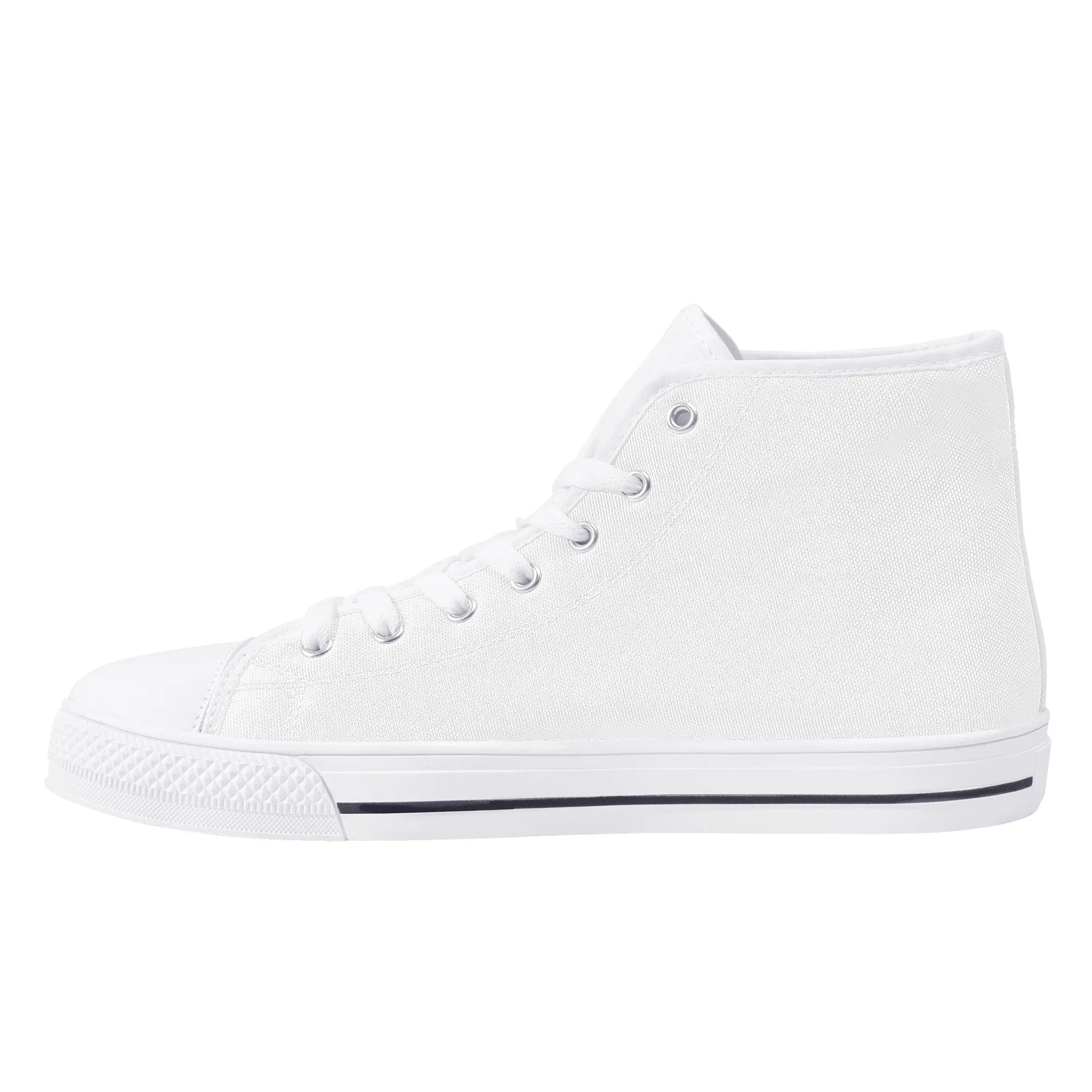 Custom High Top Canvas Shoes - White D25