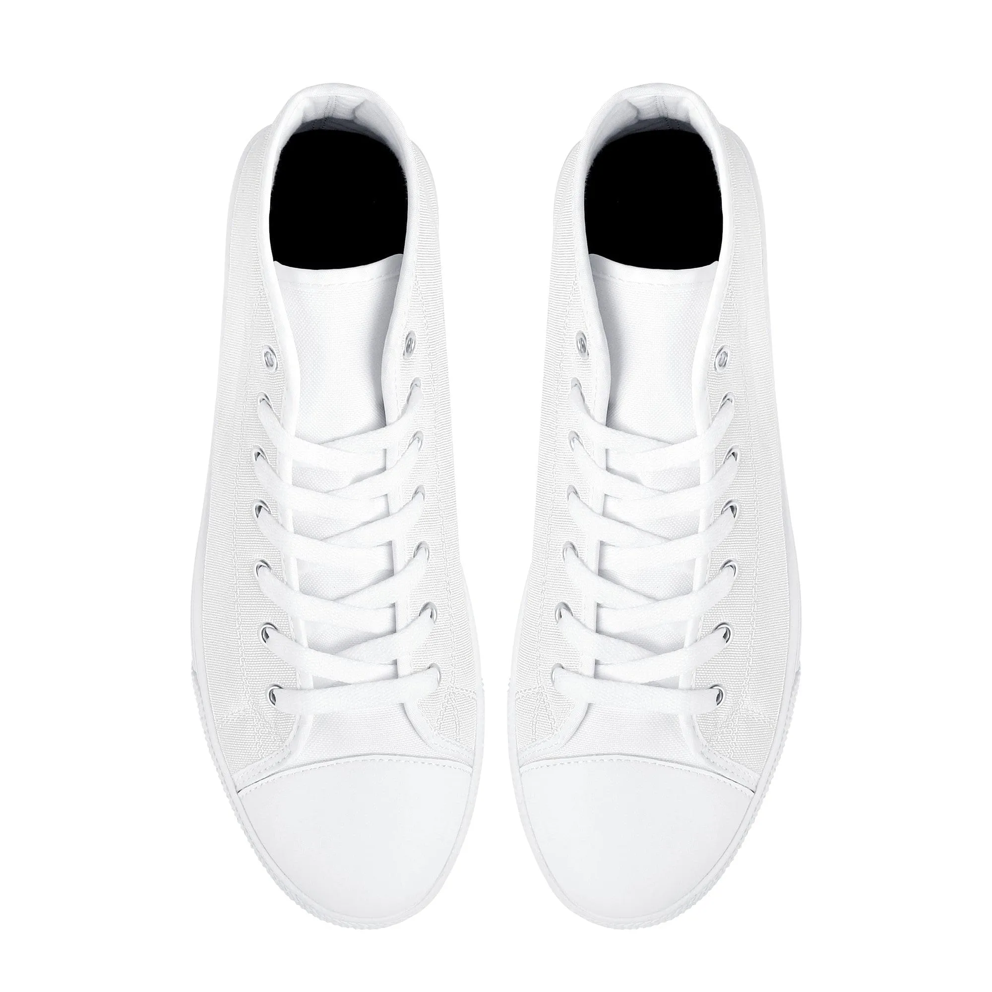 Custom High Top Canvas Shoes - White D25