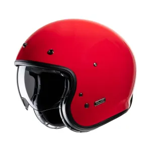 HJC V31 Retro Style Red Open Face Motorbike Helmet