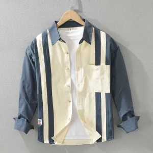 Men's Retro Stripes Long-sleeved Shirt