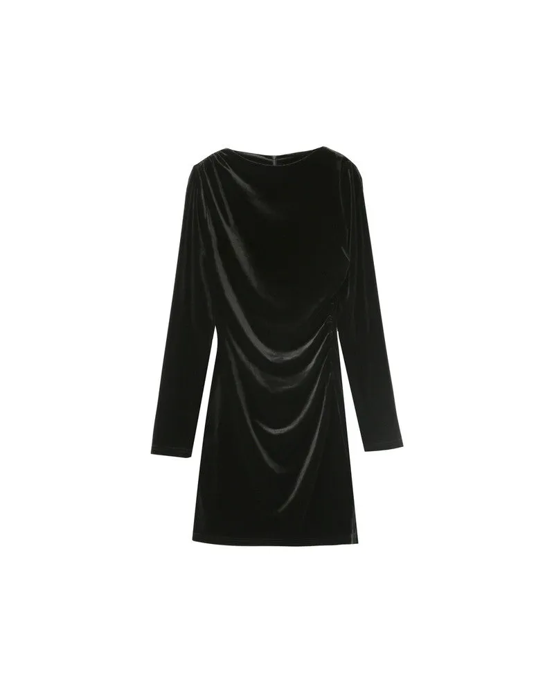 Oceane Velvet Dress Black