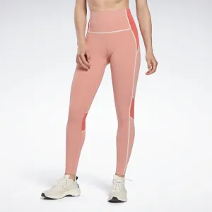 Reebok Apparel Women Lux High-Waisted Colorblock Leggings Cancor