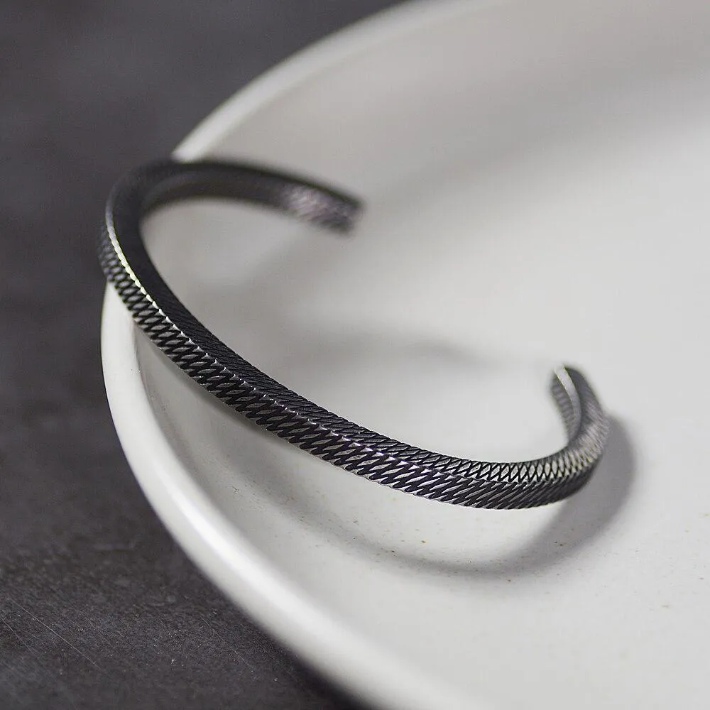 Remus Vintage Stainless Steel Cuff Bracelet