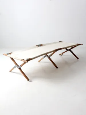 vintage wood & canvas x-frame cot